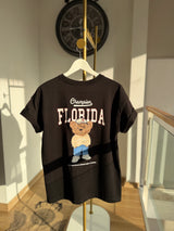 Florida Bear Siyah Basic Tshirt