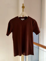 Basic Bisiklet Yaka %100 Pamuk Acı Kahve Tshirt