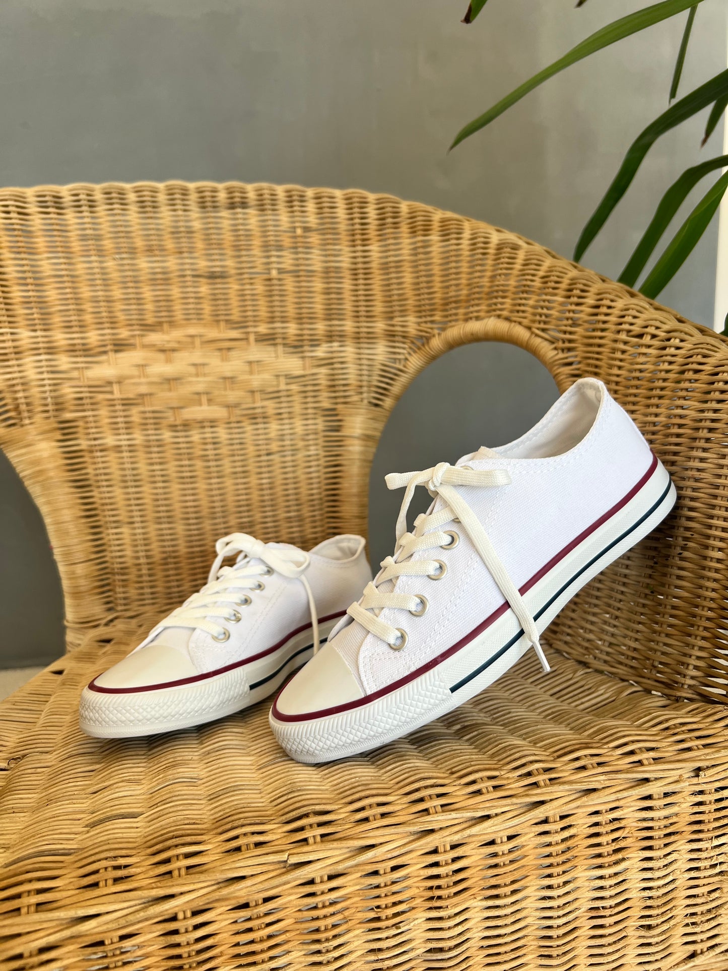 Beny Beyaz Keten İnce Taban Spor Ayakkabı