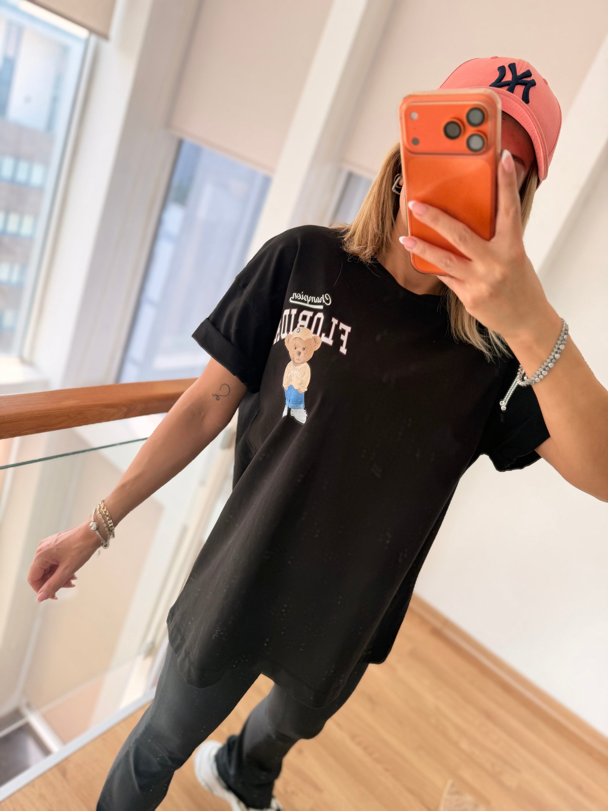 Florida Bear Siyah Basic Tshirt