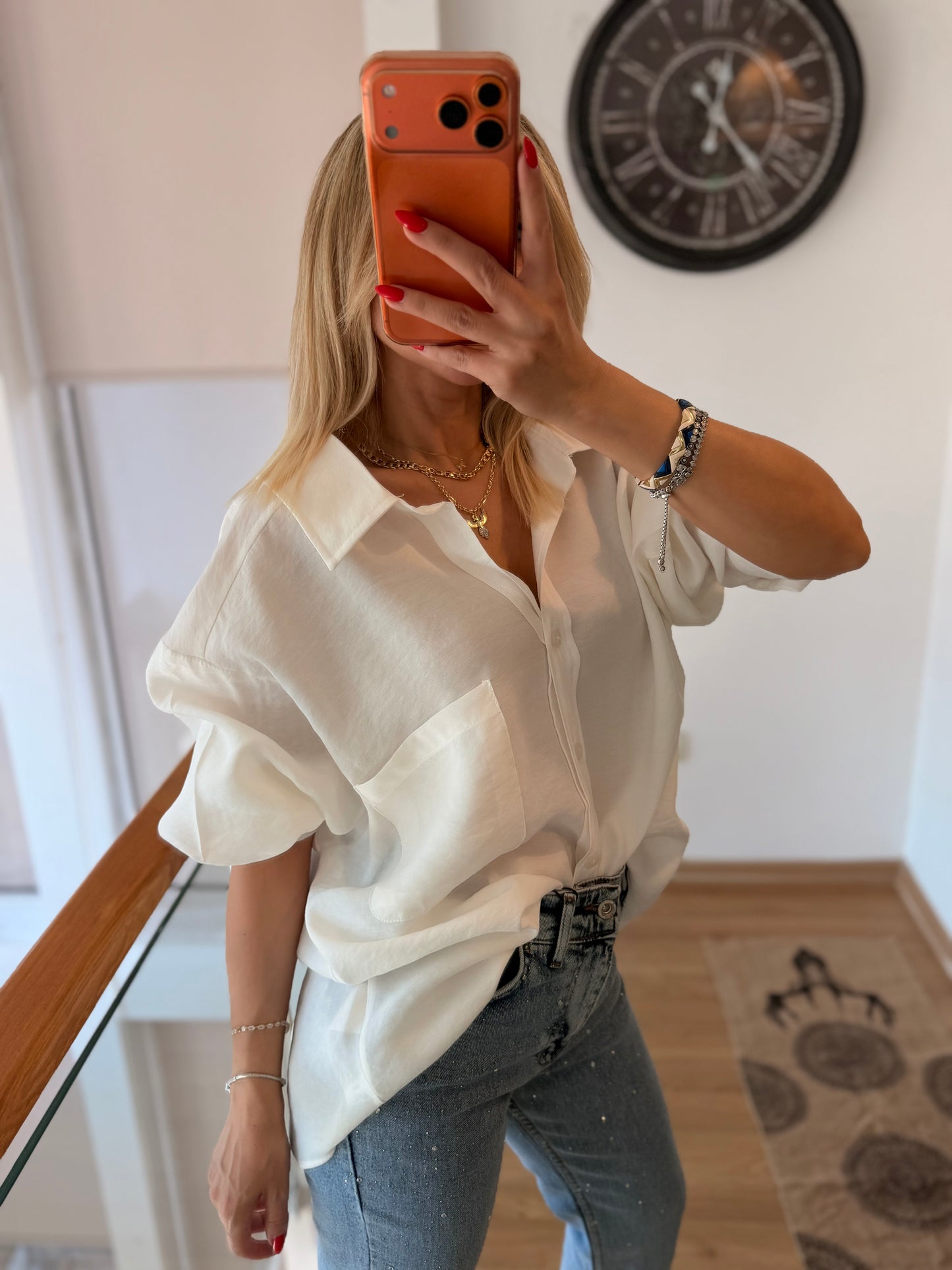 Premium %100 Pamuklu Ekru Dökümlü Gömlek
