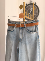 Süet Kemerli Premium Jean Pantolon
