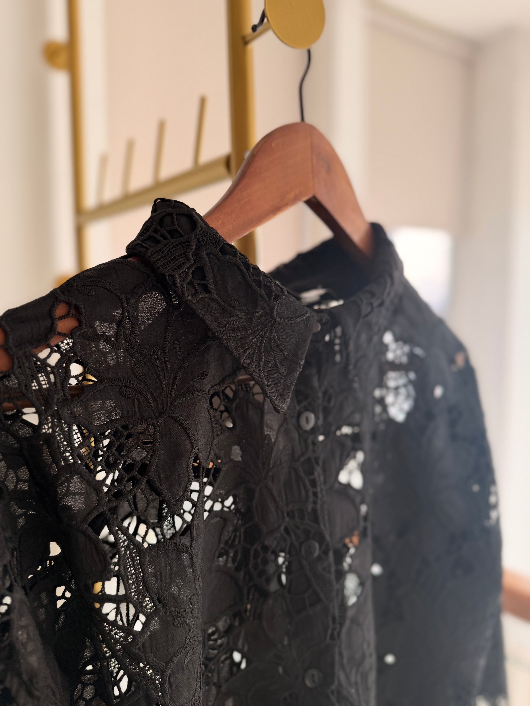 Güpür Tasarım Premium Siyah Gömlek