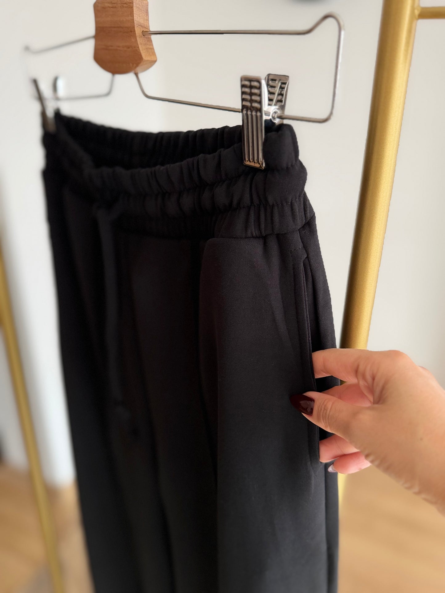 Siyah Modal Kumaş Outfit Takım