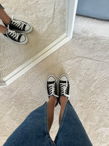 Benny Siyah Keten İnce Taban Spor Ayakkabı