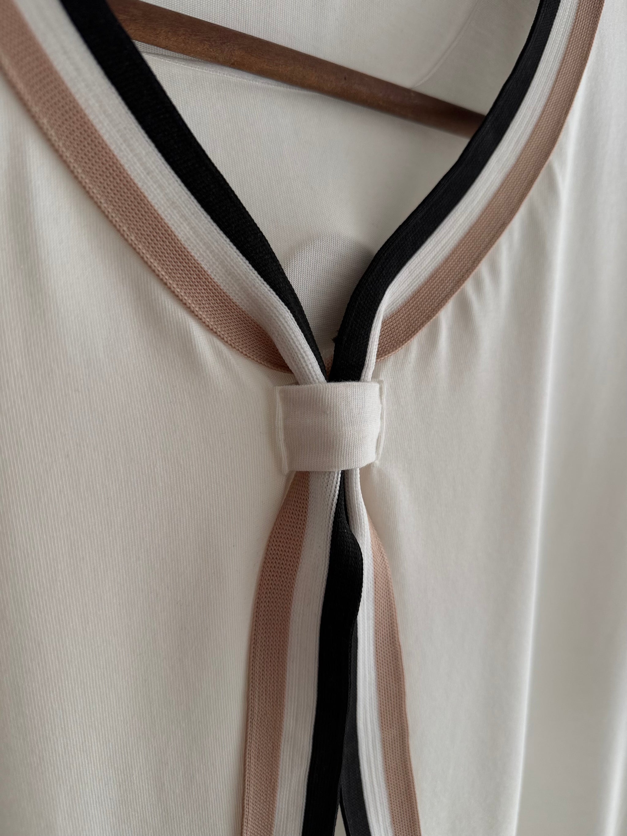 Örme Denizci Yaka Beyaz %100 Cotton Tshirt