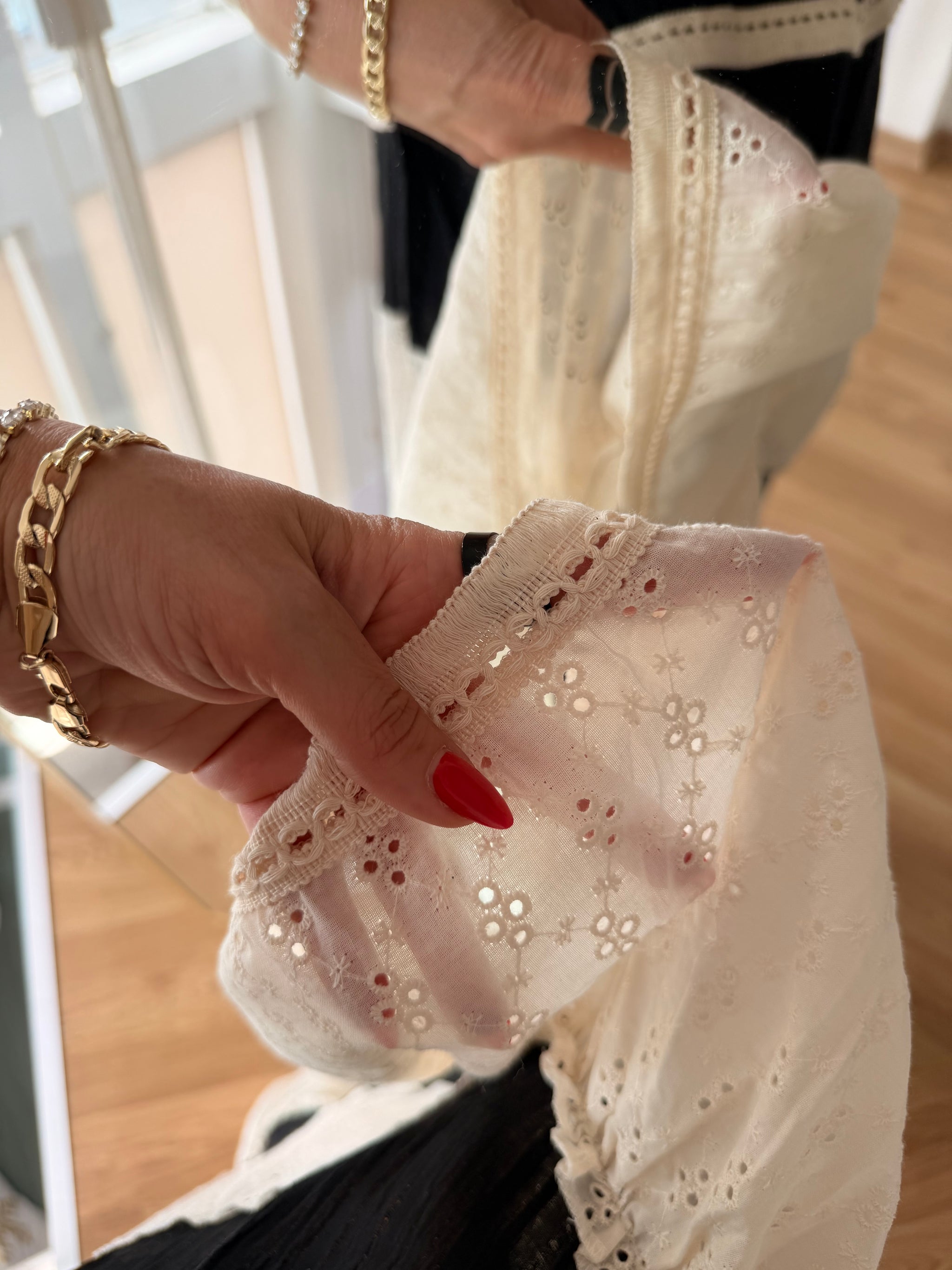 Brodeli “Nakışlı” Asimetrik Keten Etek