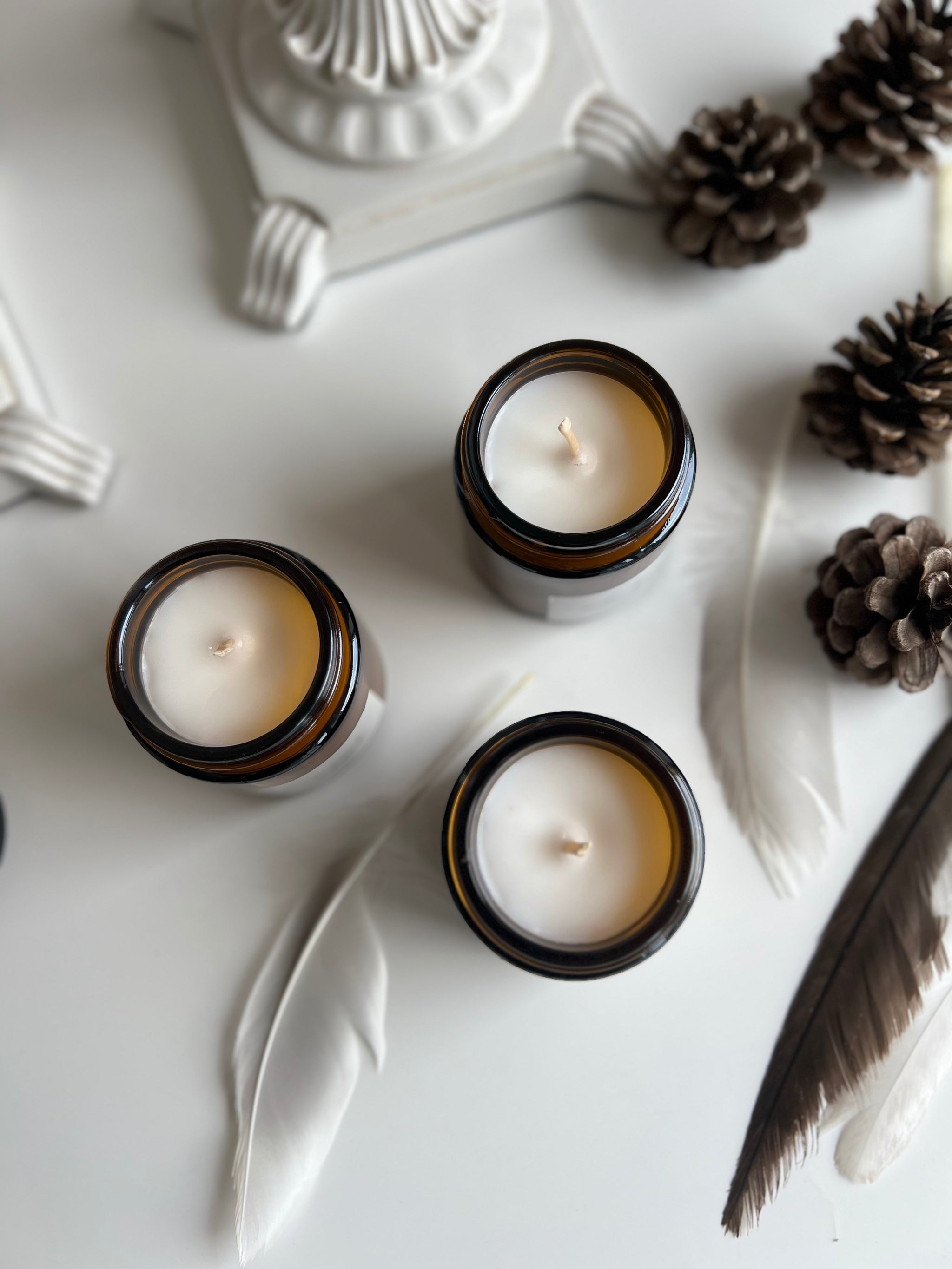 Lueur Amber Şişe Kiraz Çiçeği Saf Soya Mumu