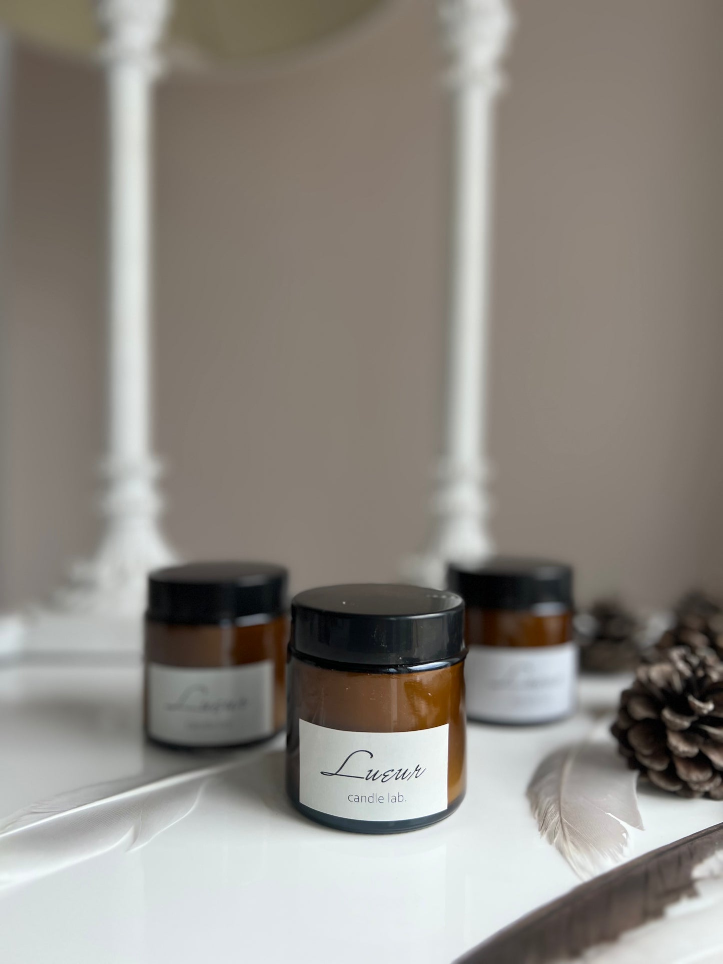 Lueur Amber Şişe Kiraz Çiçeği Saf Soya Mumu