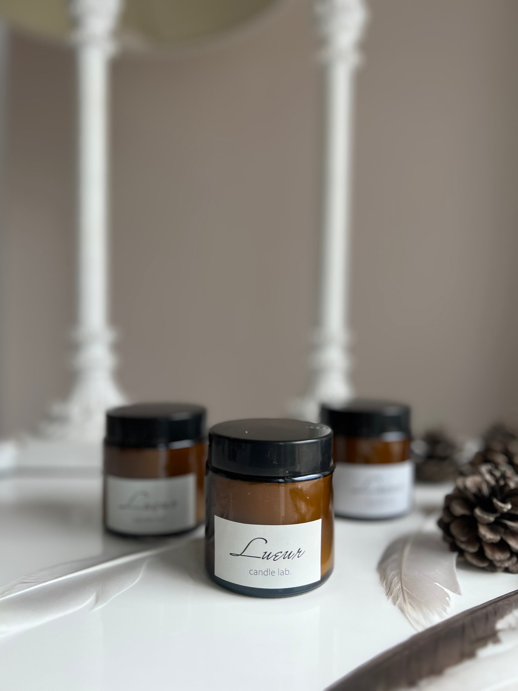 Lueur Amber Şişe Kiraz Çiçeği Saf Soya Mumu