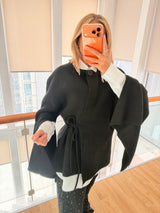 Lueur Concept Yarasa Kol Siyah Triko Hırka&Ceket