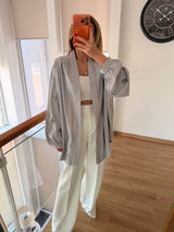 İşlemeli Pamuk Saten Kimono