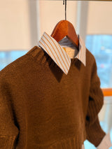 Acı Kahve Önü Oval Triko Kazak