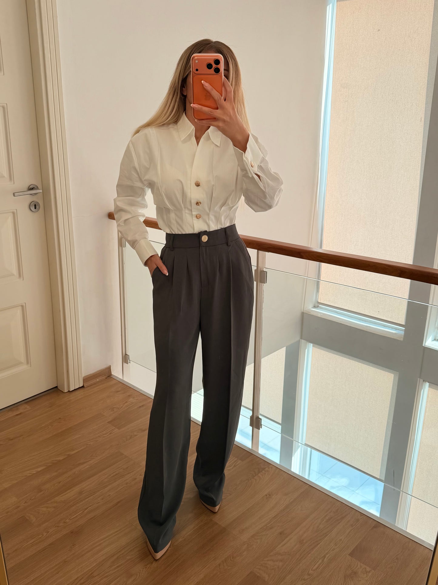 Palazzo Premium Gri Kadın Pantolon