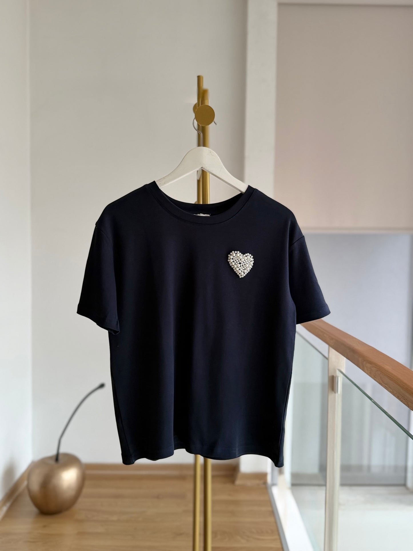 İncili Lacivert Basic Tshirt