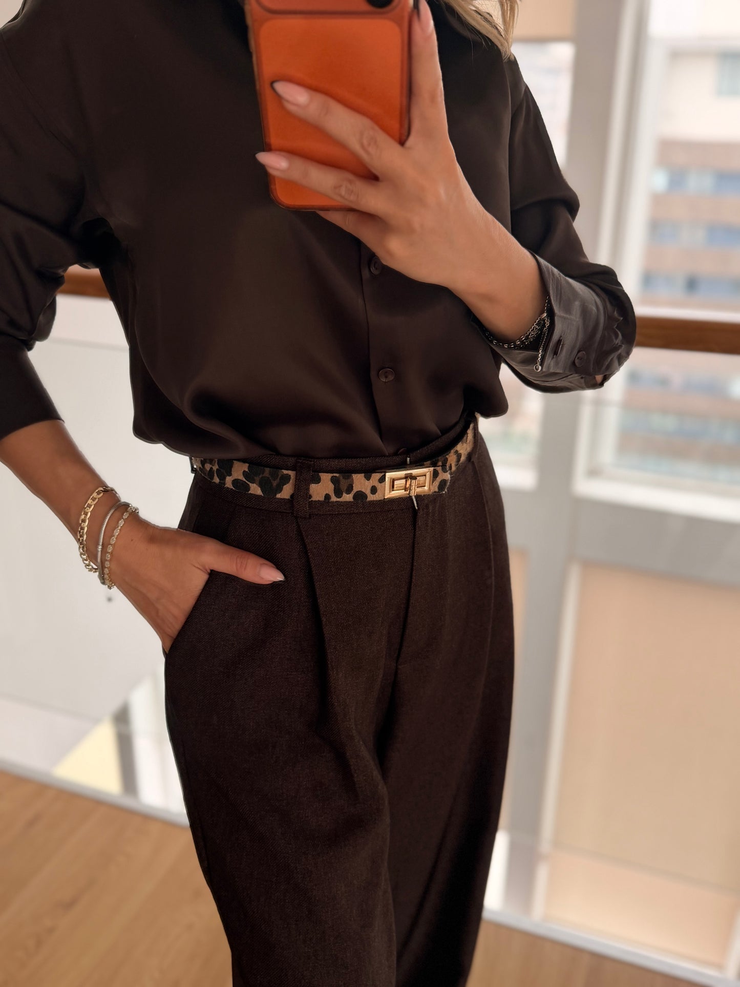 Premium Palazzo Acı Kahve Pantolon