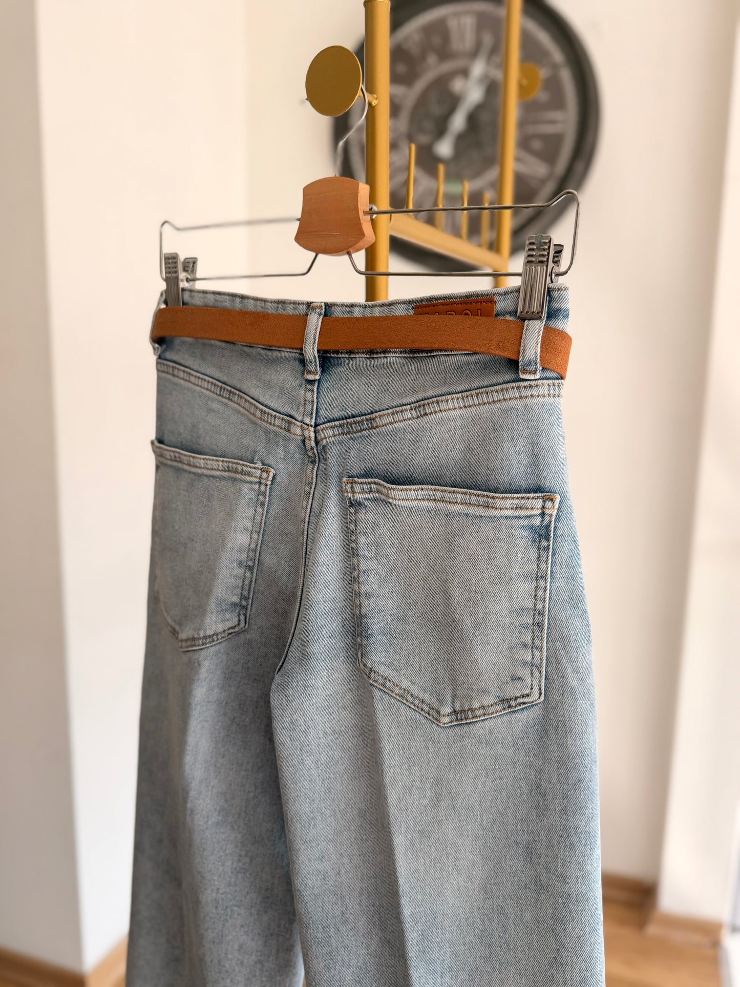 Süet Kemerli Premium Jean Pantolon