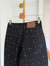 Taş İşlemeli Antrasit Siyah Jean