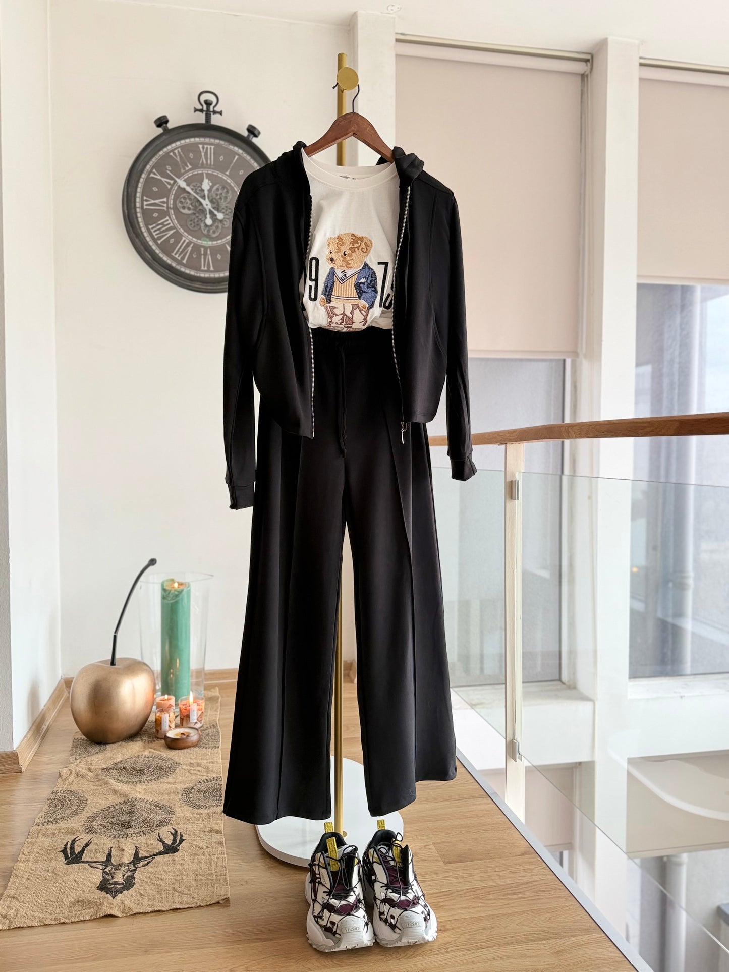 Siyah Modal Kumaş Outfit Takım
