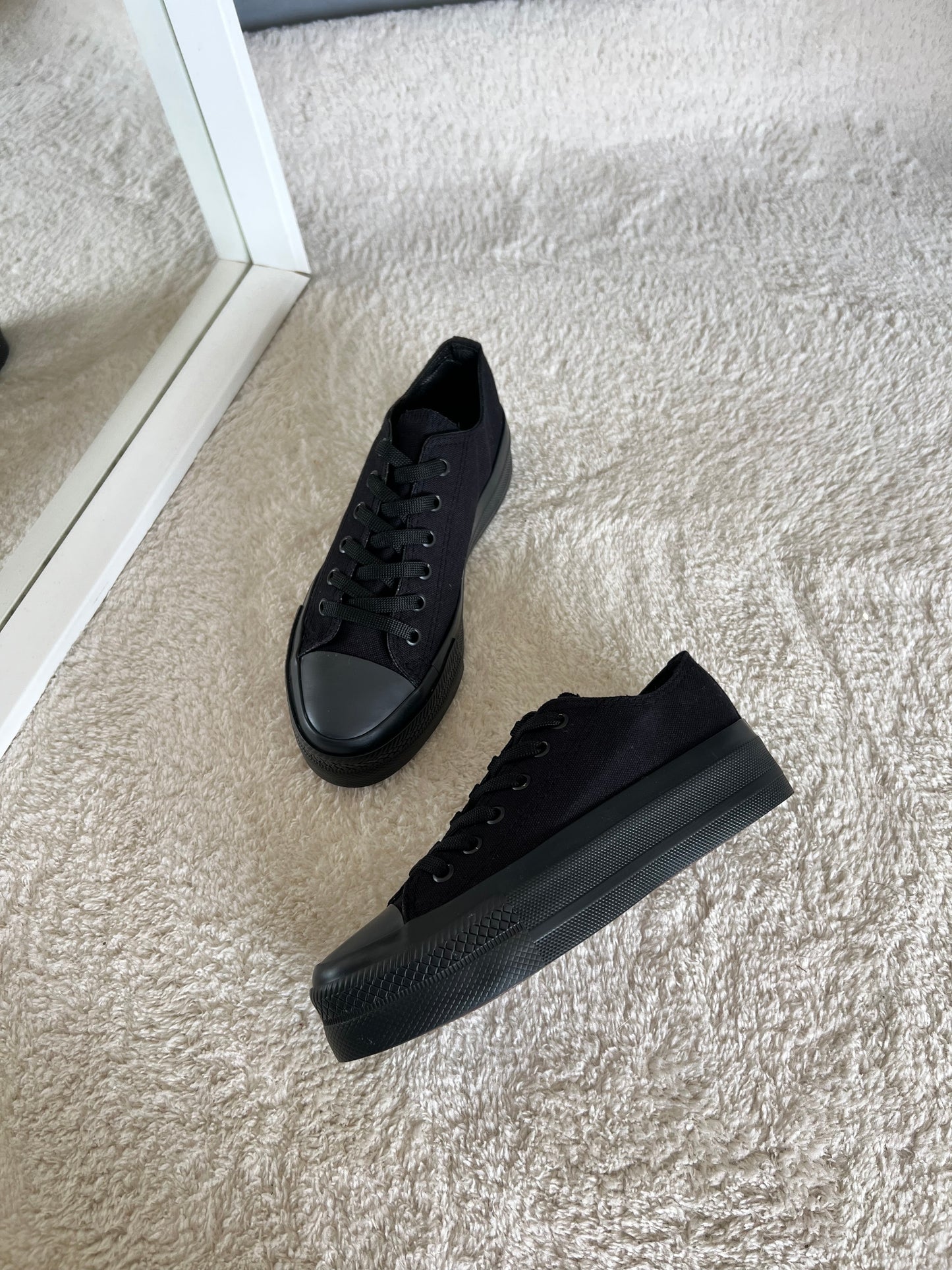 Platform Taban Kömür Keten Spor Ayakkabı