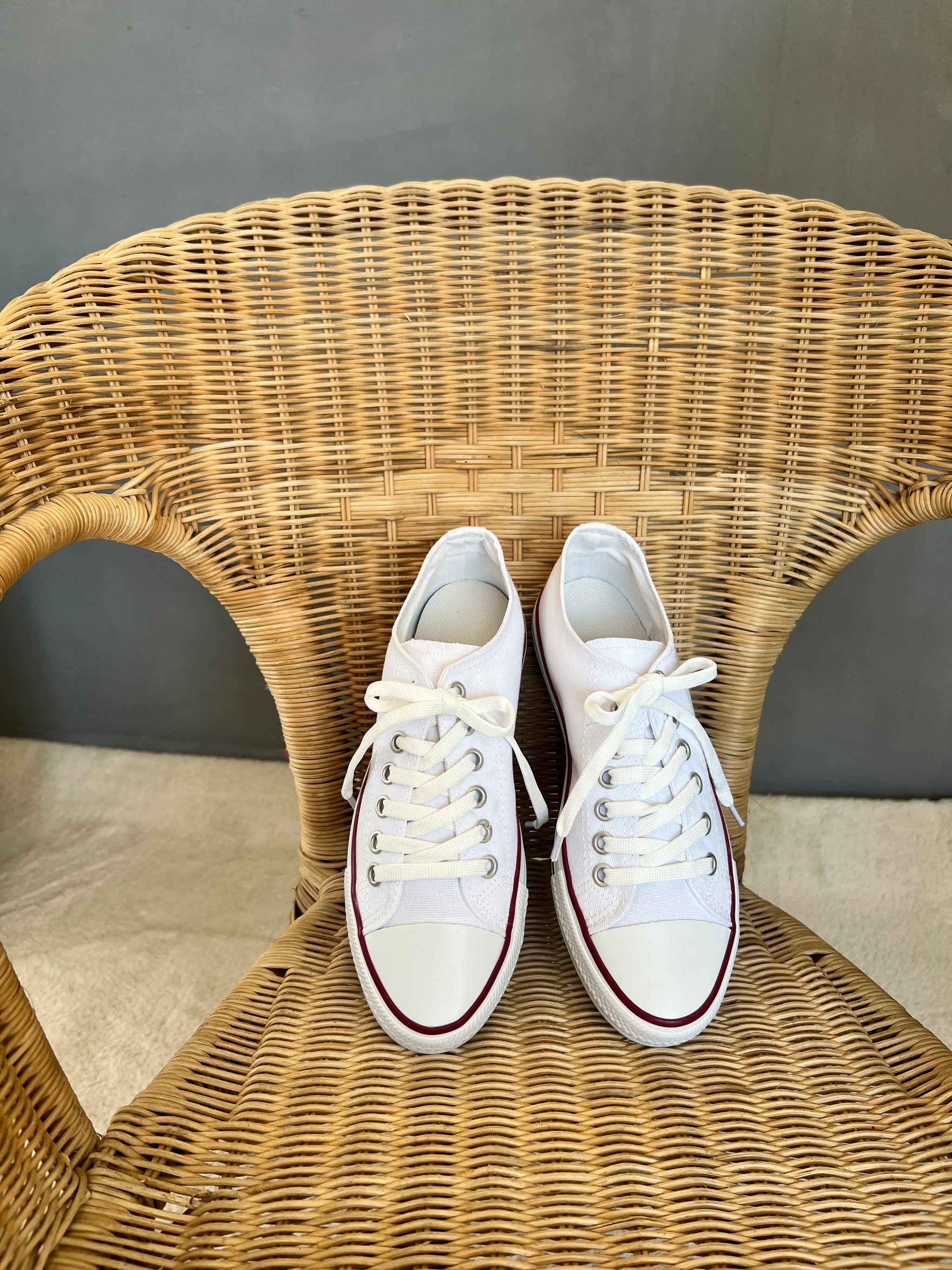 Beny Beyaz Keten İnce Taban Spor Ayakkabı