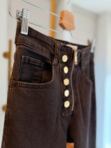 Yıkanmış Likralı Acı Kahve Fermuarlı Jean