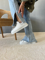 BENO BEYAZ DERİ BAĞCIKLI KADIN SNEAKERS