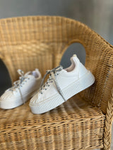 BENO BEYAZ DERİ BAĞCIKLI KADIN SNEAKERS