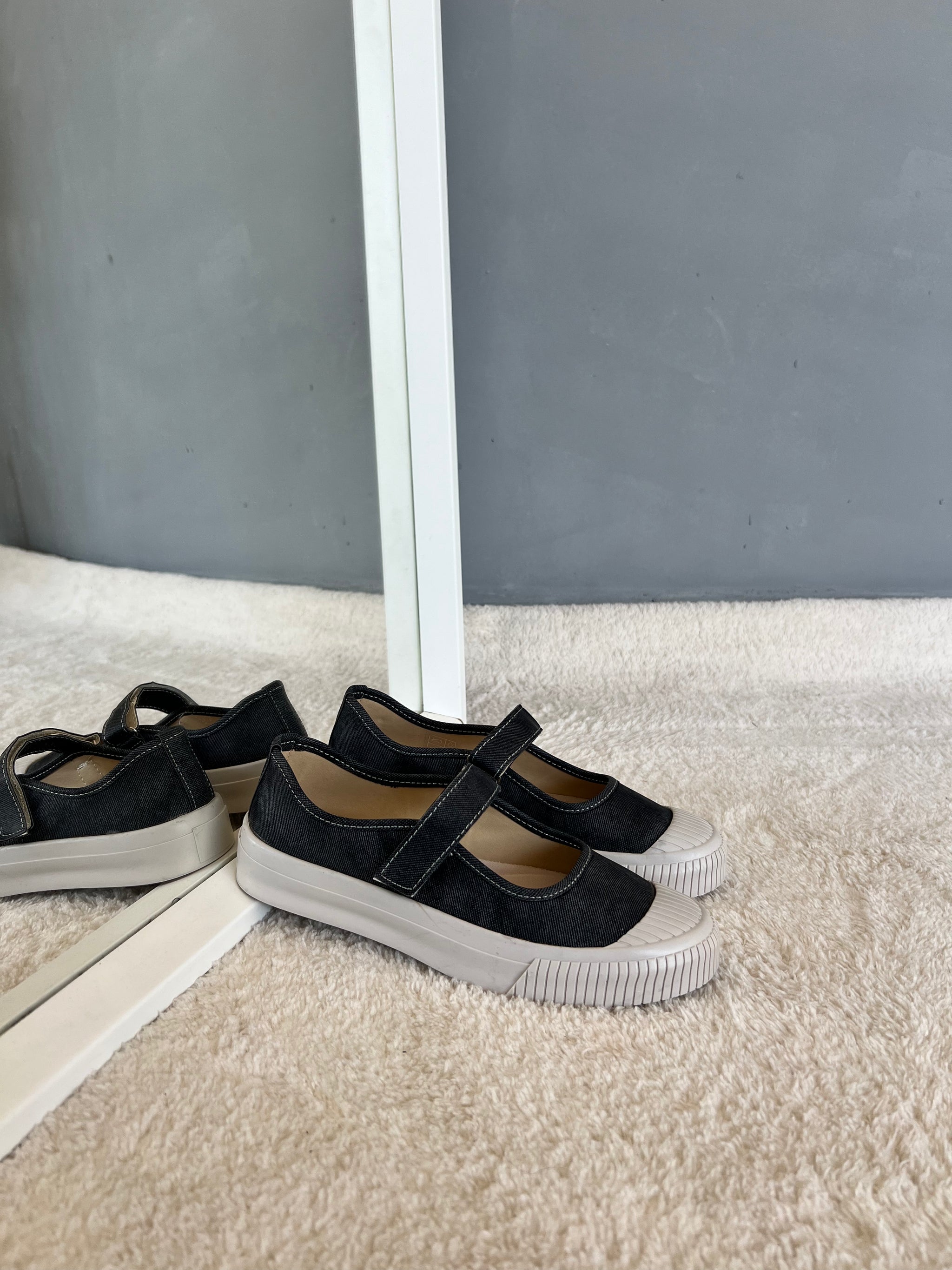 BLUU ANTRASİT JEAN MAVİ BANTLI BABET LOAFER