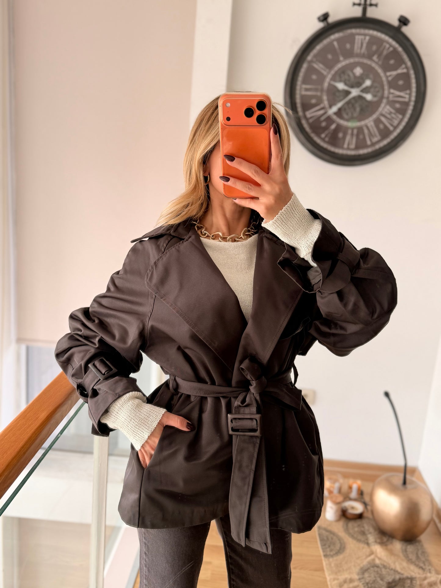 Lueur Concept Premium Acı Kahve Trençkot