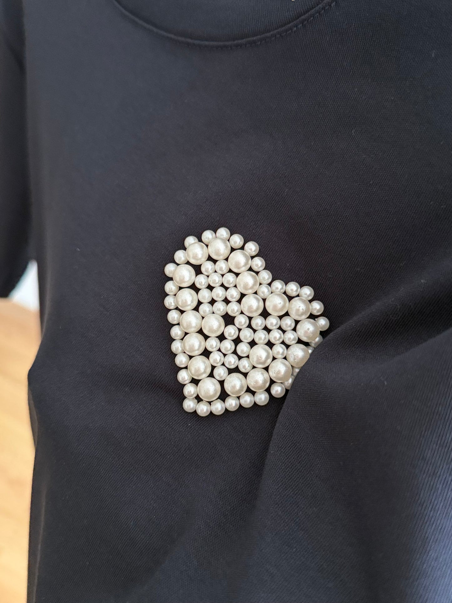 İncili Lacivert Basic Tshirt