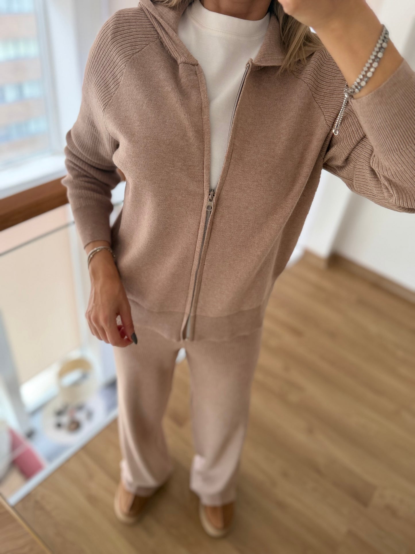 Bej Triko Eşofman Takım