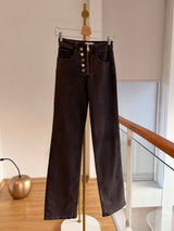 Yıkanmış Likralı Acı Kahve Fermuarlı Jean