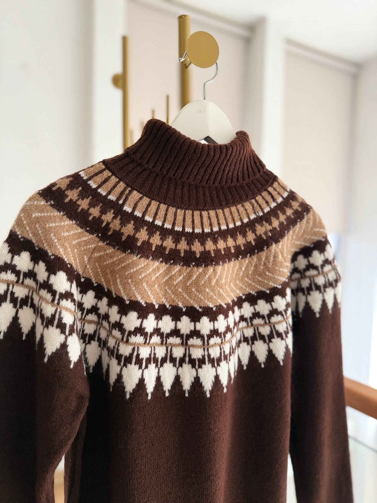 Lueur Concept Balıkçı Yaka Acı Kahve Triko