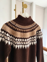 Lueur Concept Balıkçı Yaka Acı Kahve Triko