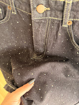 Acı Kahve Jean Taşlı Mini Etek