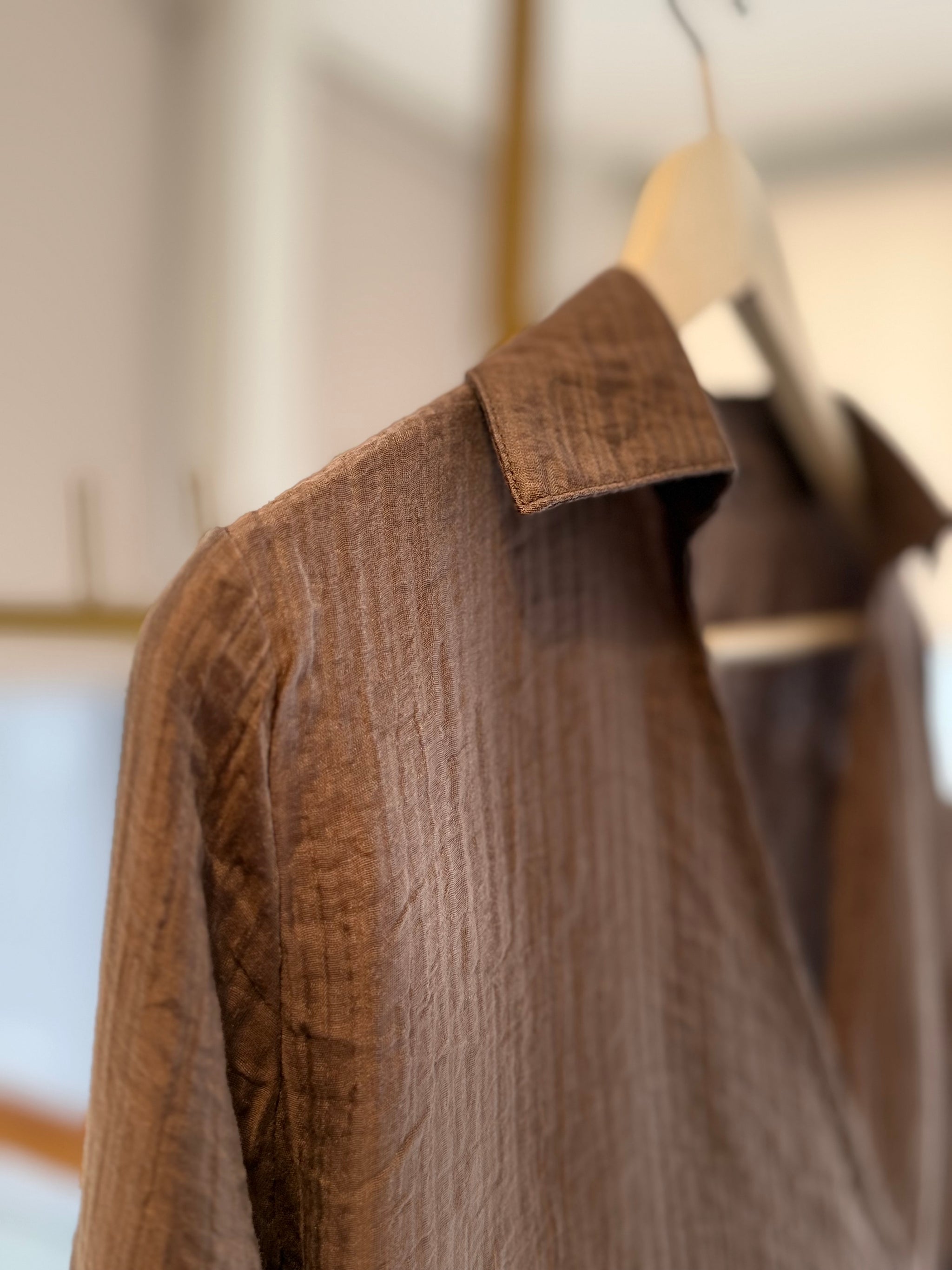 Kruvaze Yaka Vizon Yandan Bağlamalı Gömlek