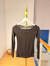 Kayık Yaka Acı Kahve Hafif Bluz