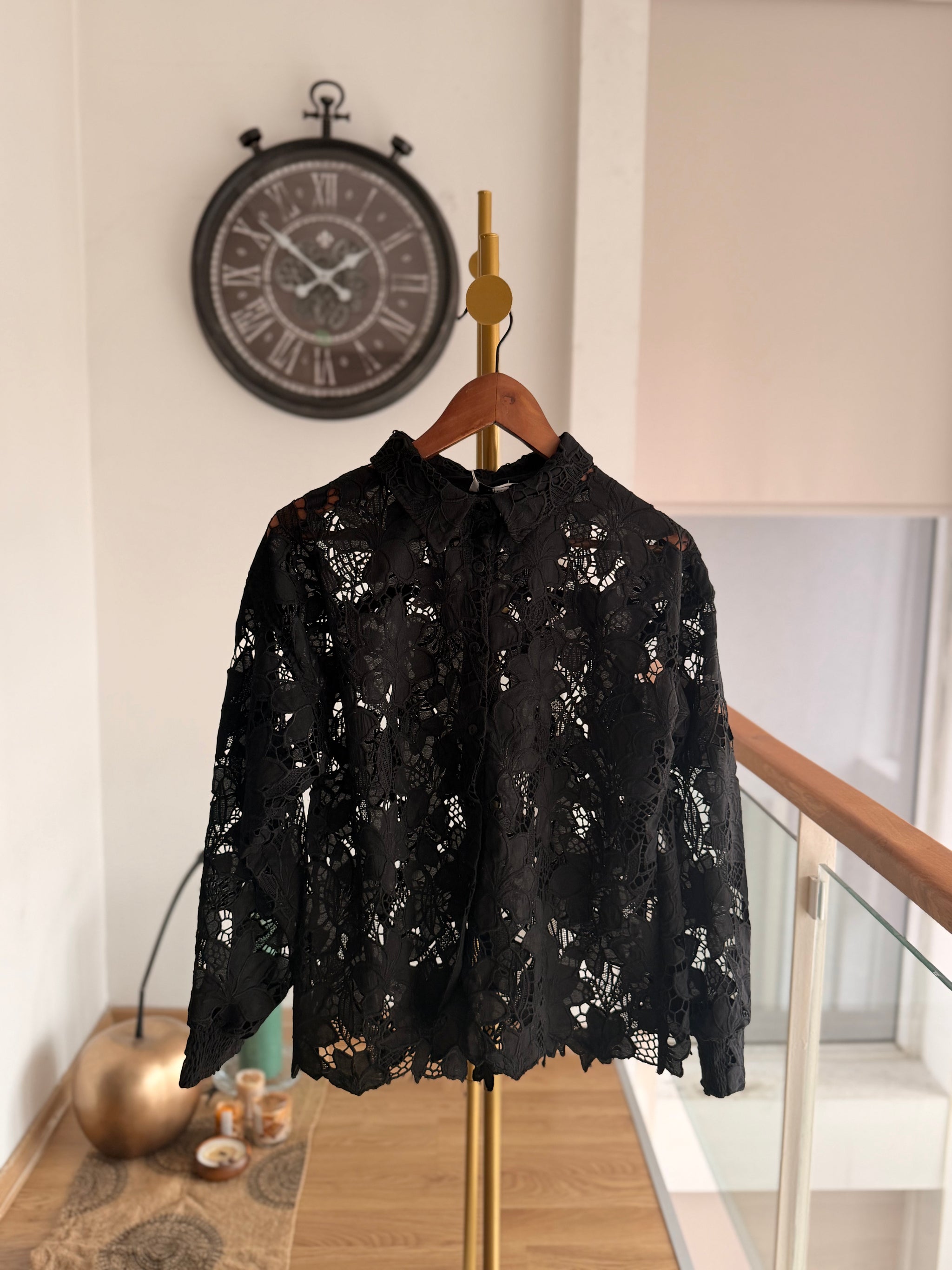 Güpür Tasarım Premium Siyah Gömlek