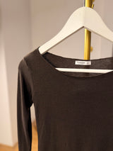 Kayık Yaka Acı Kahve Hafif Bluz