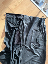 Yılan Derisi Desenli Anvelop Midi Boy Antrasit Etek