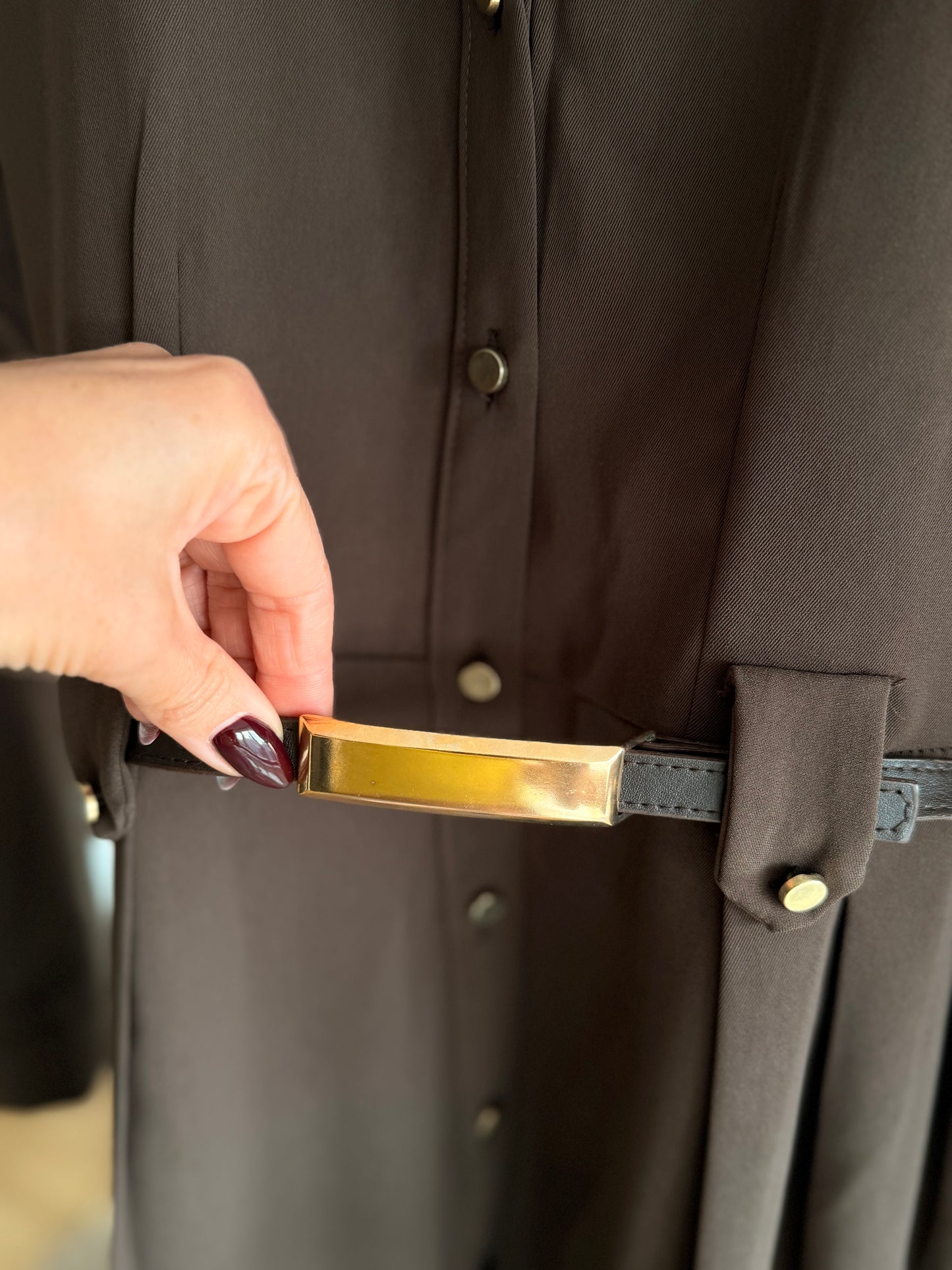 Lueur Concept Kemerli Uzun Elbise Acı Kahve