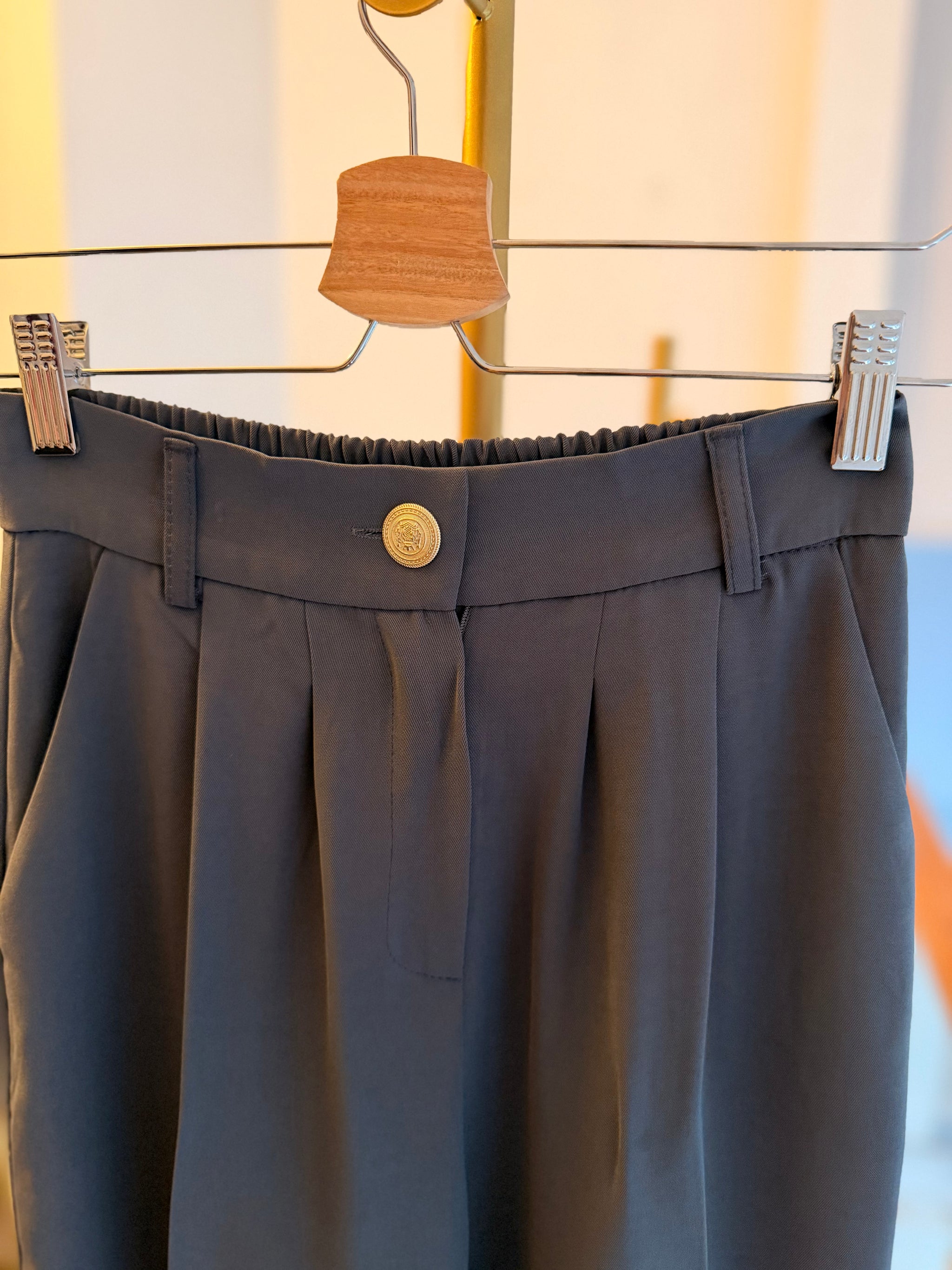 Palazzo Premium Gri Kadın Pantolon