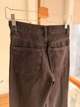 Yüksel Bel Acı Kahve Jean Pantolon