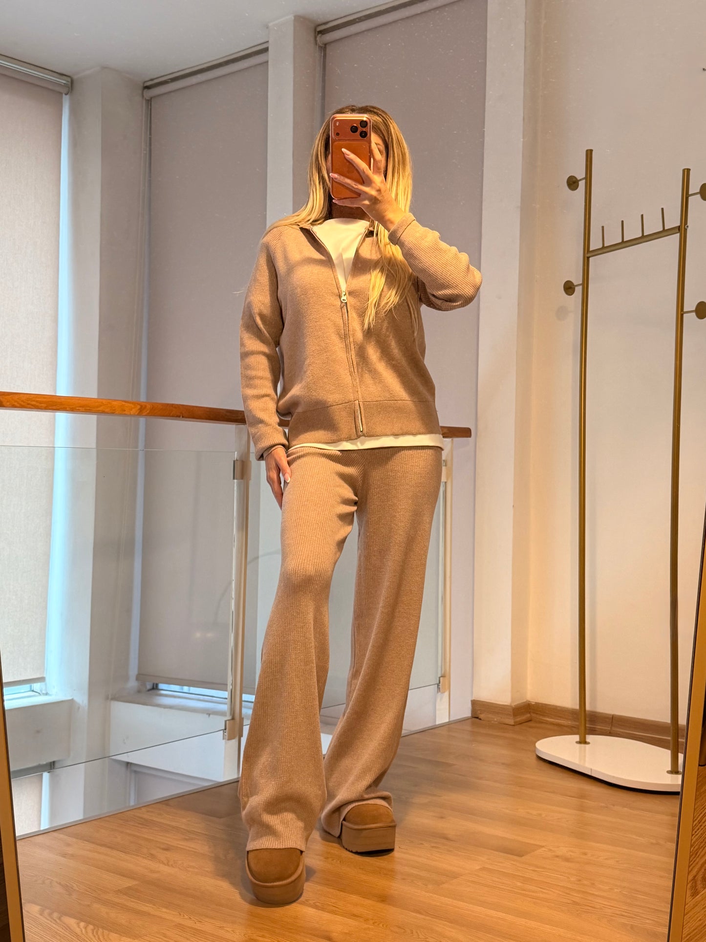 Bej Triko Eşofman Takım