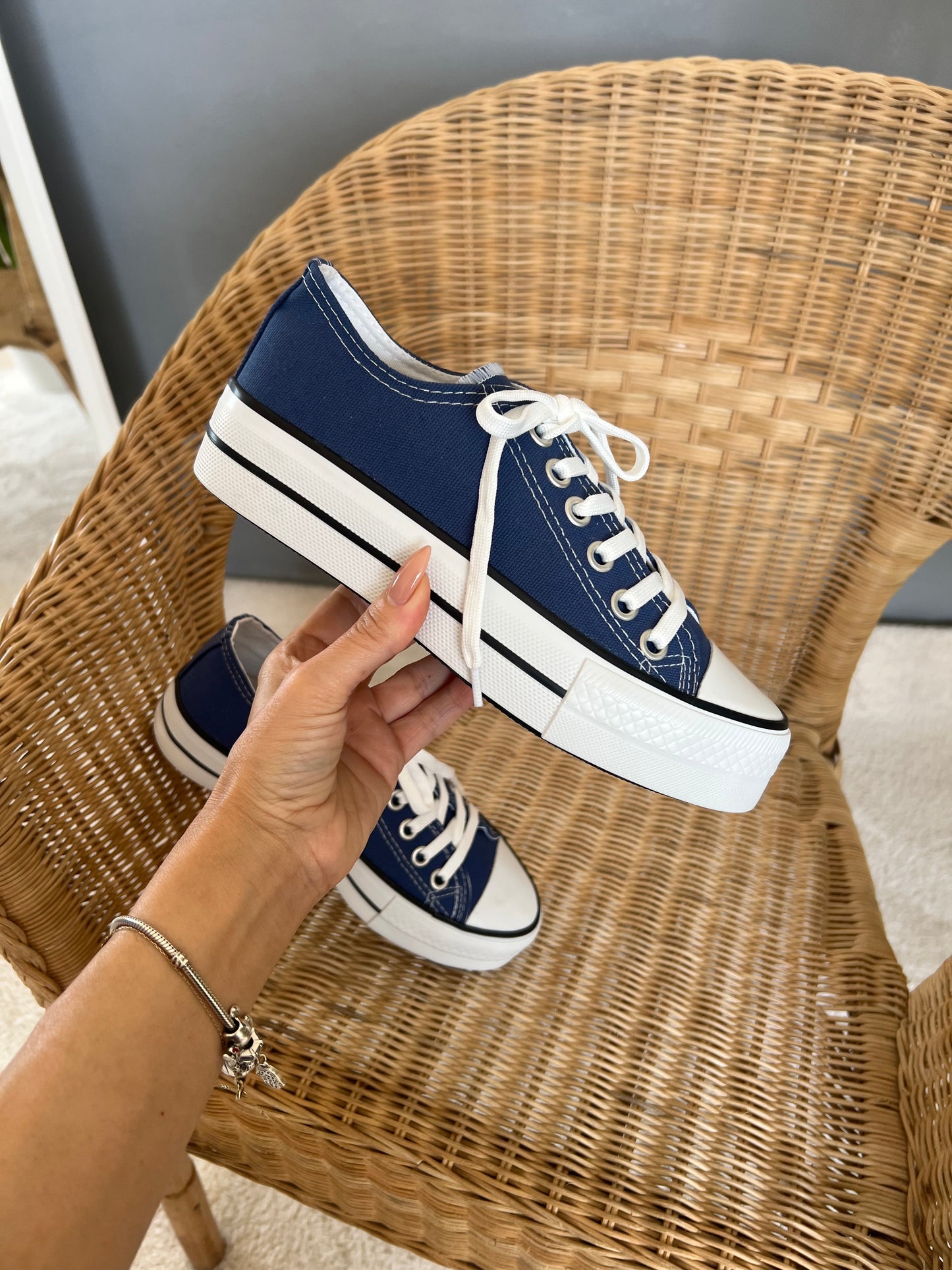 PLATFORM TABAN JEAN MAVİ SPOR AYAKKABI