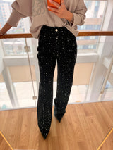 Taş İşlemeli Antrasit Siyah Jean