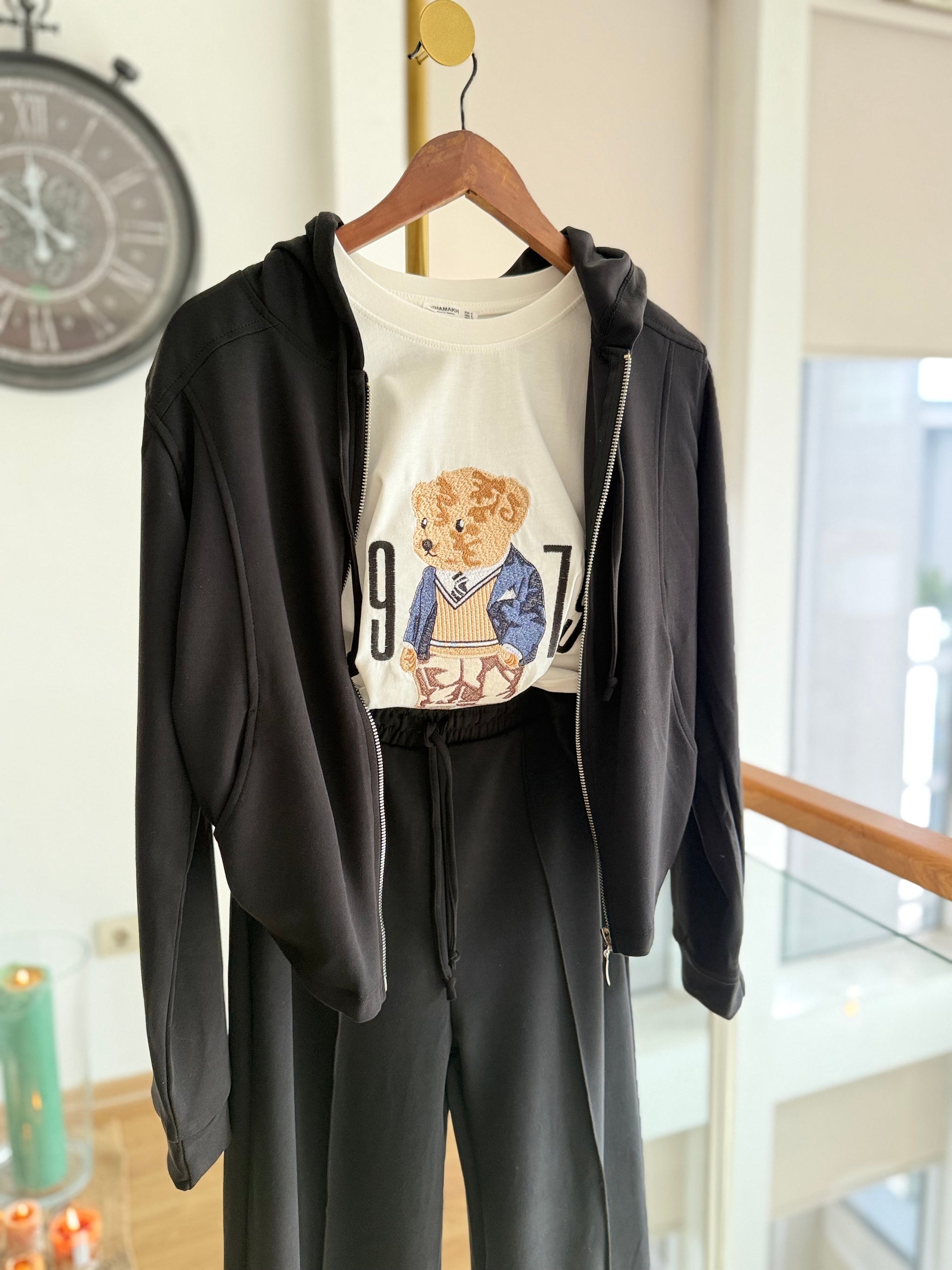 Siyah Modal Kumaş Outfit Takım