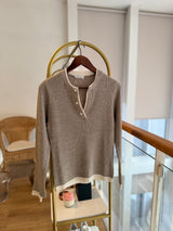 Vizon Yumuşak Doku Düğmeli Triko