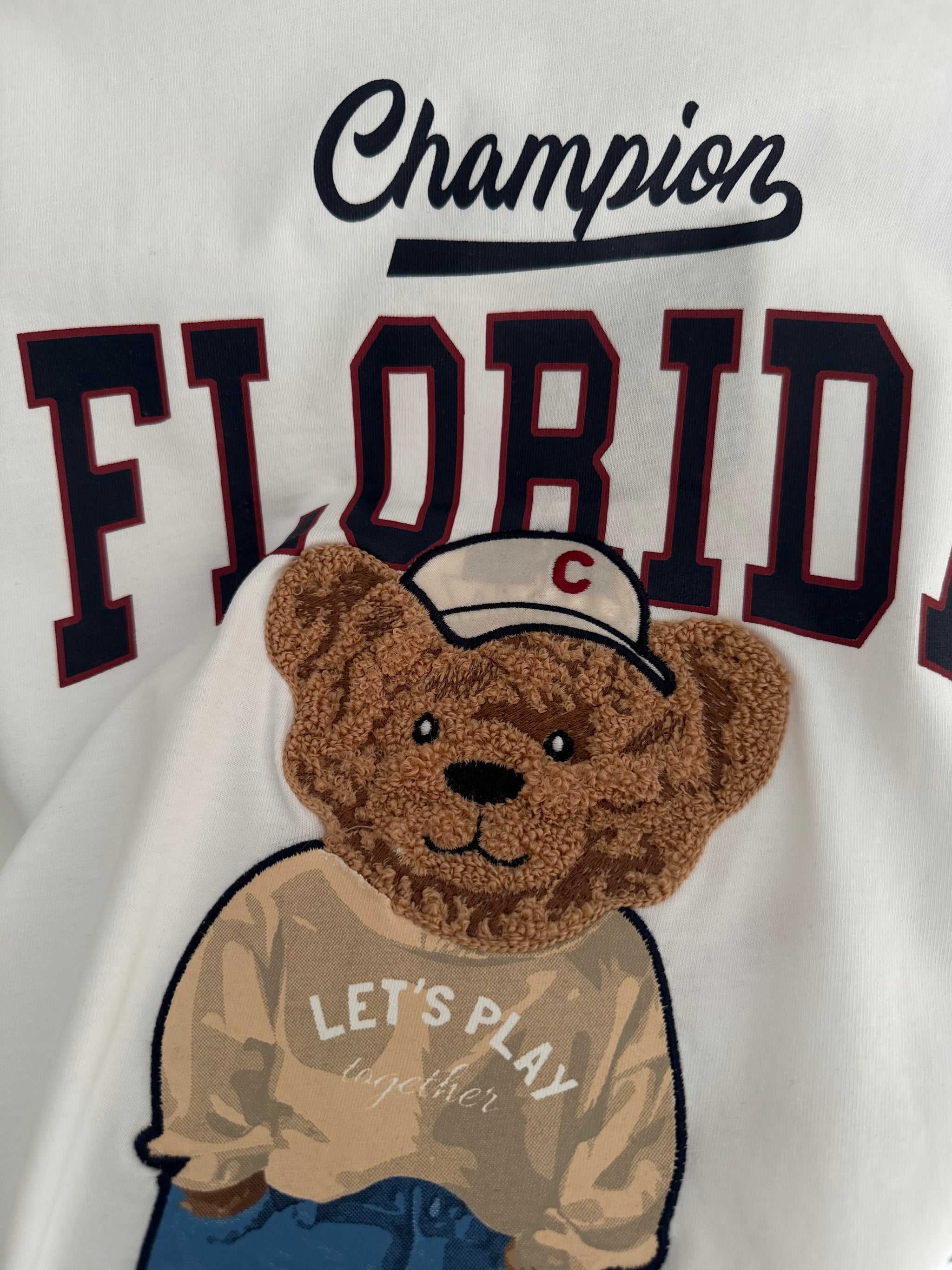 Florida Bear Beyaz Basic Tshirt